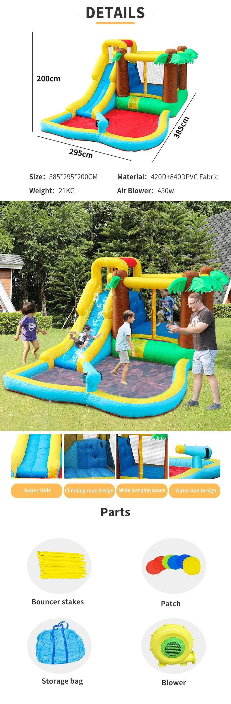 China Commercial Children America Inflatable Bouncy Jumping Toys Castle