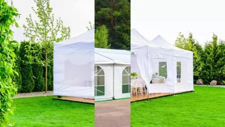 3 x 6 m großes, faltbares Pop-up-Partypavillon aus blauem Aluminium für den Außenbereich