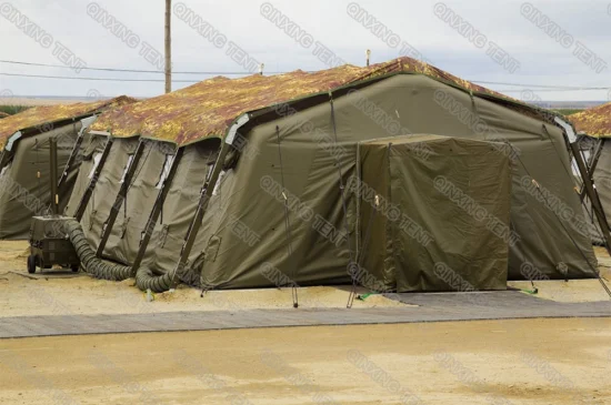 Qx Factory Camp-Zelt im Armee-Stil, Zelt im Militär-Stil, 48 m² großes aufblasbares Zelt