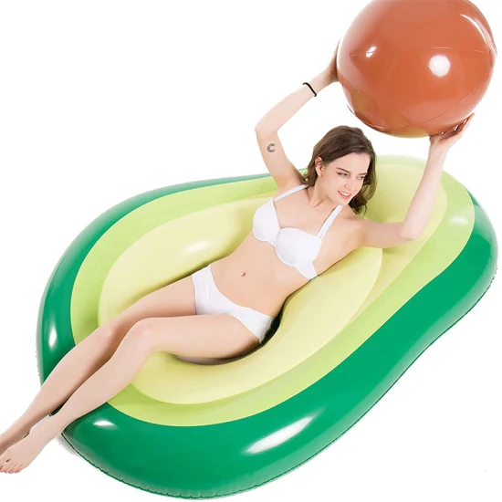 Schwimmbad Riesen Floatie mit Ball Aufblasbare Pool Float Avocado Design Wasser Große Blow-up Sommer Strand Floaty Party Spielzeug Lounge Floß Bl20142